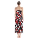 Black Red White Camouflage Pattern Button Up Chiffon Maxi Dress View2