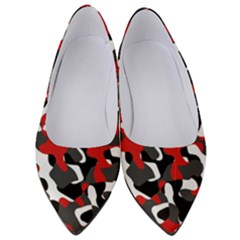 Black Red White Camouflage Pattern Women s Low Heels by SpinnyChairDesigns