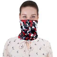 Black Red White Camouflage Pattern Face Covering Bandana (adult)