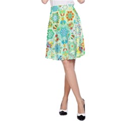 Bright Mosaic A-line Skirt