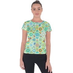 Bright Mosaic Short Sleeve Sports Top  by ibelieveimages