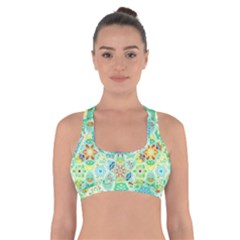 Bright Mosaic Cross Back Sports Bra by ibelieveimages