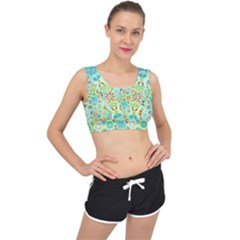 Bright Mosaic V-back Sports Bra by ibelieveimages