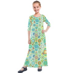 Bright Mosaic Kids  Quarter Sleeve Maxi Dress