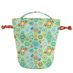 Bright Mosaic Drawstring Bucket Bag by ibelieveimages