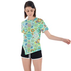 Bright Mosaic Asymmetrical Short Sleeve Sports Tee