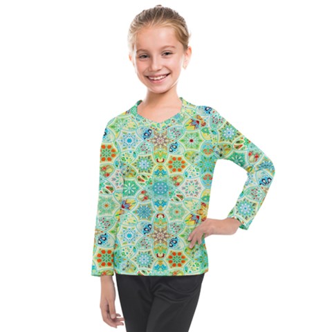 Bright Mosaic Kids  Long Mesh Tee by ibelieveimages