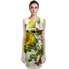 Yellow Roses Classic Sleeveless Midi Dress