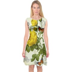 Yellow Roses Capsleeve Midi Dress by ibelieveimages