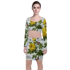 Yellow Roses Top And Skirt Sets