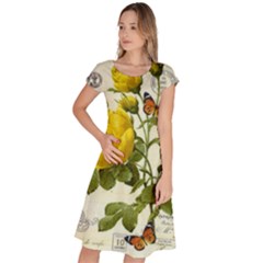 Yellow Roses Classic Short Sleeve Dress