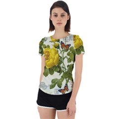 Yellow Roses Back Cut Out Sport Tee by ibelieveimages