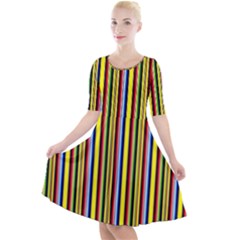 Bright Serape Quarter Sleeve A-line Dress