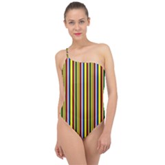 Bright Serape Classic One Shoulder Swimsuit by ibelieveimages