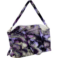 Purple Yellow Marble Canvas Crossbody Bag