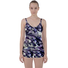 Purple Yellow Marble Tie Front Two Piece Tankini by ibelieveimages