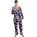 Purple Yellow Marble Men s Long Sleeve Satin Pyjamas Set View1