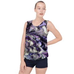 Purple Yellow Marble Bubble Hem Chiffon Tank Top