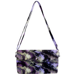 Purple Yellow Marble Removable Strap Clutch Bag by ibelieveimages