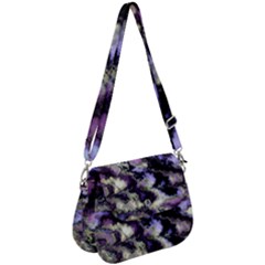 Purple Yellow Marble Saddle Handbag by ibelieveimages