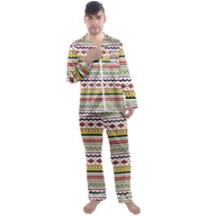 Bright Tribal Men s Long Sleeve Satin Pyjamas Set by ibelieveimages