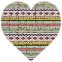 Bright Tribal Wooden Puzzle Heart View1