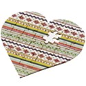 Bright Tribal Wooden Puzzle Heart View2