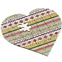 Bright Tribal Wooden Puzzle Heart View3