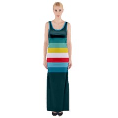 Sea Water Thigh Split Maxi Dress by tmsartbazaar