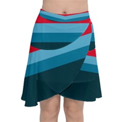 Sea Water Chiffon Wrap Front Skirt by tmsartbazaar