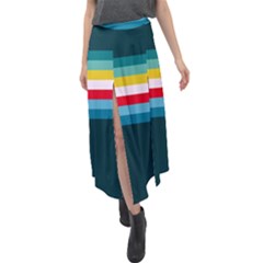 Sea Water Velour Split Maxi Skirt by tmsartbazaar