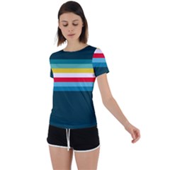 Sea Water Back Circle Cutout Sports Tee