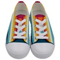 70s Vintage Stripes Kids  Low Top Canvas Sneakers View1