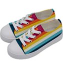 70s Vintage Stripes Kids  Low Top Canvas Sneakers View2