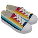 70s Vintage Stripes Kids  Low Top Canvas Sneakers View3