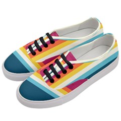 70s Vintage Stripes Women s Classic Low Top Sneakers by tmsartbazaar