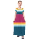 70s Vintage Stripes Kids  Short Sleeve Maxi Dress View1