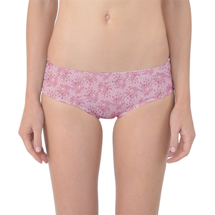 Cat With Violin Pattern Classic Bikini Bottoms