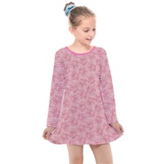 Cat With Violin Pattern Kids  Long Sleeve Dress by sifis