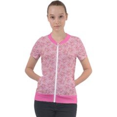 Cat With Violin Pattern Short Sleeve Zip Up Jacket by sifis