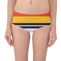 Retro Sunset Mid-waist Bikini Bottoms by tmsartbazaar