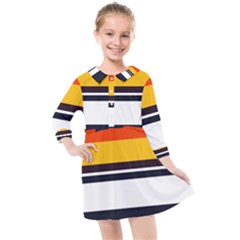 Retro Sunset Kids  Quarter Sleeve Shirt Dress by tmsartbazaar