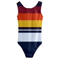 Retro Sunset Kids  Cut-out Back One Piece Swimsuit by tmsartbazaar