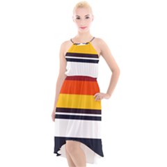 Retro Sunset High-low Halter Chiffon Dress  by tmsartbazaar