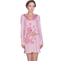 Cat With Violin Long Sleeve Nightdress by sifis