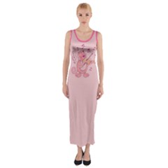 Cat With Violin Fitted Maxi Dress by sifis