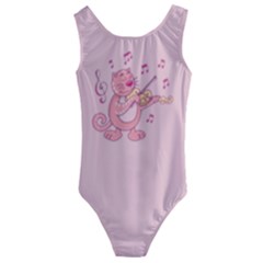 Cat With Violin Kids  Cut-out Back One Piece Swimsuit by sifis