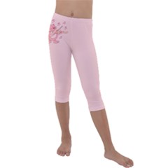 Cat With Violin Kids  Lightweight Velour Capri Leggings  by sifis