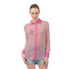 Cat With Violin Long Sleeve Chiffon Shirt