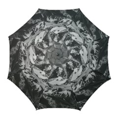 Black And White Andes Mountains Aerial View, Chile Golf Umbrellas by dflcprintsclothing